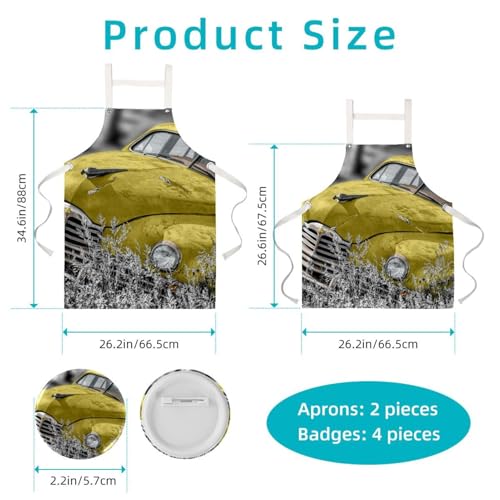 Tablier de cuisine multicolore style Oldtimer avec 4 broches ajustables