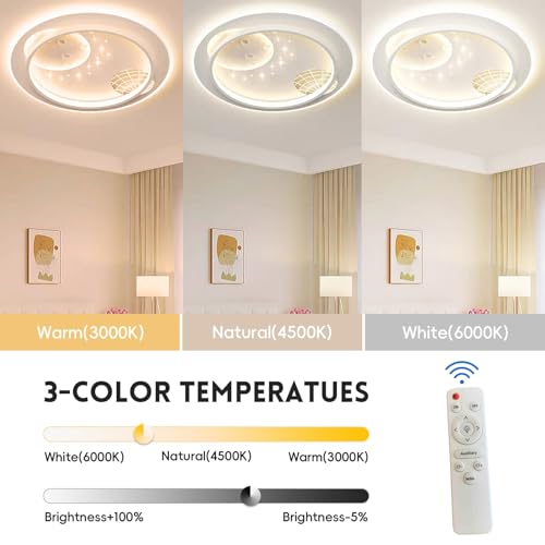Luminaires de plafond ronde à intensité variable avec télécommande