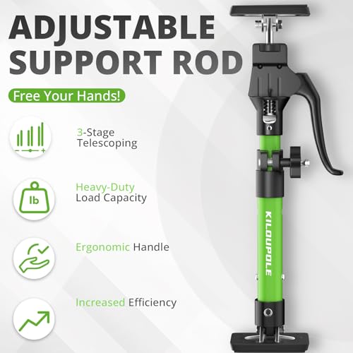 KILOUPOLE Cabinet Jack Support Pole, 15.8-23.6 Inches Steel Telescopic Quick Support Rod, Third Hand Tool Support System, Drywall Jack, Cargo Bars, 200 LB Capacity, 2-Pack by KILOUPOLE - Image 2