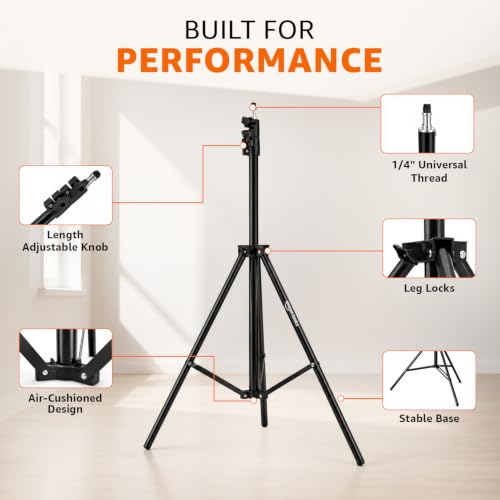 Image of Amazon Basics 78-Inch (200 cm) Aluminium Tripod with Bluetooth Remote & Mobile Holder, Phone Stand for Ring Light, GoPro & Camera, for Video Recording, Streaming, Reels & YouTube, 5 Kg Load Capacity