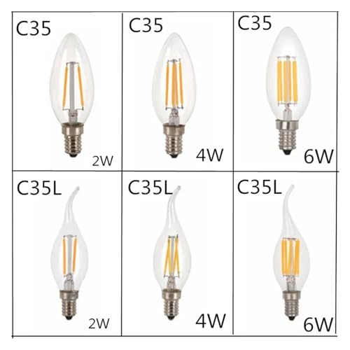 Ampoule LED E14 à filament Edison C35 lot de 10 ampoules rétro blanc chaud - 4