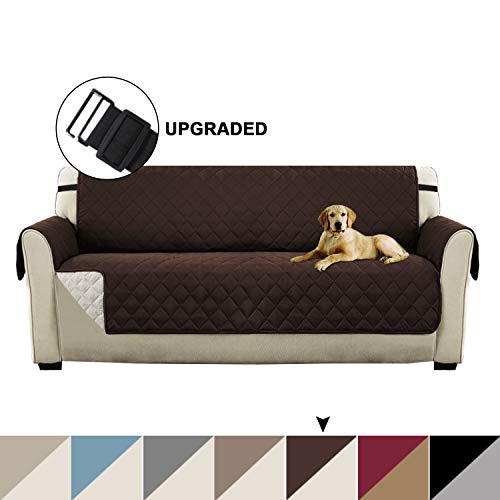 Turquoize Pet Friendly Reversible Sofa Cover with 2" Elastic Straps Non Slip Sofa