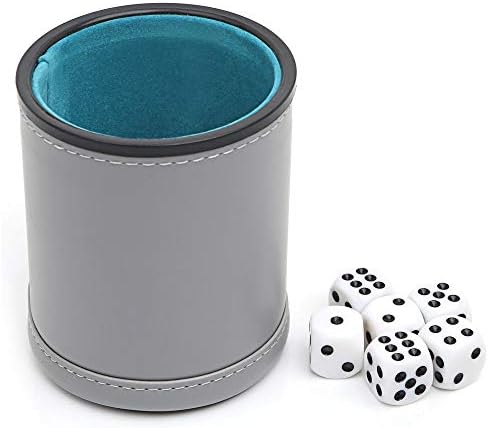 Vuwuma Felt Lined Professional Dice Cup - with 6 Dice Quiet for Yahtzee Game1