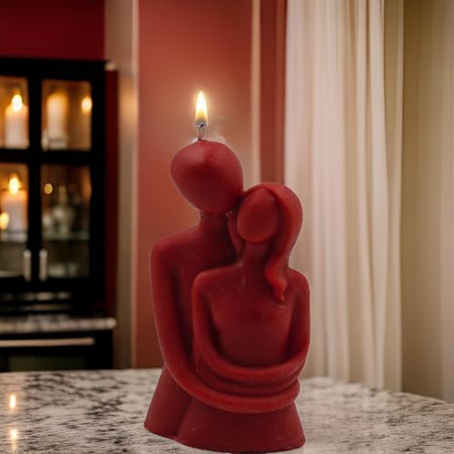Image of Ein Sof Valentine Day Special Love Couple Candle - Scented Raspberry Valentine's Day Decoration Items, Romantic Gift for Girlfriend Husband Wife Boyfriend, 10-12 Hour Long Burning Candles