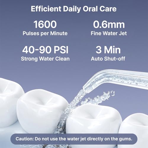Image of pTron EaseMate Oral Irrigator D1, Portable, Cordless & Rechargeable, 3 Cleaning Modes, 300ml Water Tank, IPX6 Water-resistant, Flossing at Home & Travel, Oral Flosser, Dental Flosser for teeth (Black)