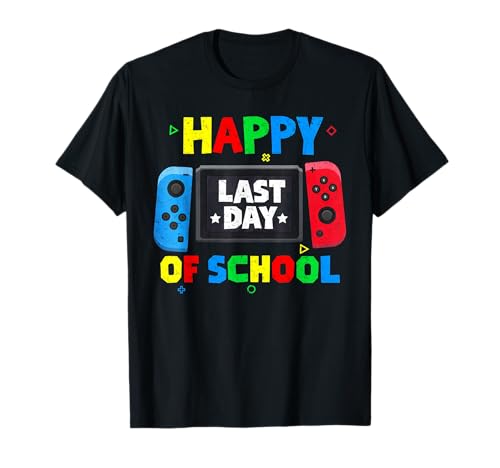 Happy Last Day of School Funny Game Controller Gamer Boys T-Shirt
