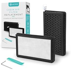 Lectron Cabin Air Filter Replacement Compatible with Tesla Model 3 & Model Y - H13 HEPA Filter with Activated Carbon - Compatible with Tesla Model Y/Model 3 (2016 or later) (2-Pack)