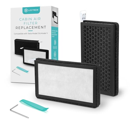 Lectron Cabin Air Filter Replacement Compatible with Tesla Model 3 & Model Y - H13 HEPA Filter with Activated Carbon - Compatible with Tesla Model Y/Model 3 (2016 or later) (2-Pack) by Lectron - Used condition - US$19.47