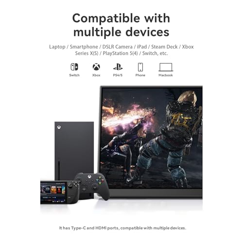 Image of EHOMEWEI Q3 Portable Touchscreen Monitor with Stylus Pen, 2.5K 60Hz 16'' 2560 * 1600, 400 Nit HDR Brightness, FreeSync, Eye Care, Laptop /PC /Phone /Game Console