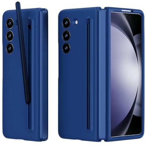 Image of TechTrendz Ultra Slim Premium Case for Samsung Galaxy Z Fold 7 with Built in Compact S Pen Holder and Storage Slot (Fold 7 - Dark Blue)