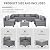 Valita 7 Piece Outdoor PE Wicker Furniture Set, Patio Gray Rattan Sectional Sofa Couch with Washable Grey Cushions
