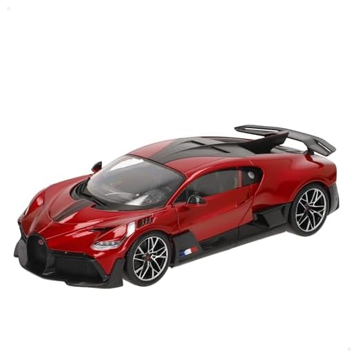 Bburago Bugatti Divo: Modellbil i skala 1:18, dörrar och motorhuv att öppna, 25 cm, röd (18–11045R)