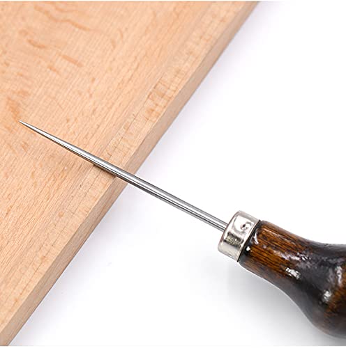Viujuh Awl,Gourd Shape Awl Tailors Awl Wood Handle Scratch Awl Sewing Awl Tool For Leather (1 Pack) #TOP2
