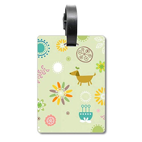Étiquette valise voyage motif chien porte adresse sac fraîcheur florale