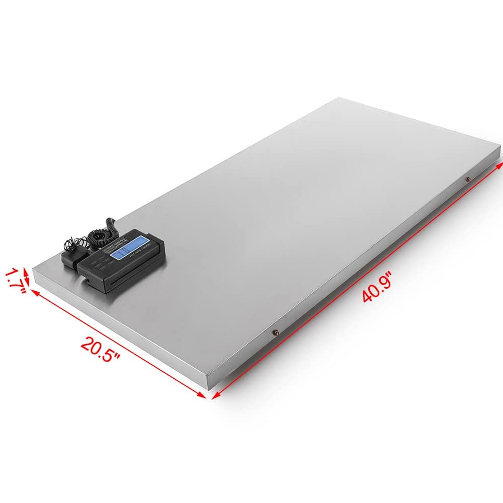 Balance Numérique Vétérinaire Électronique, 103 x 53 cm, en Acier Inoxydable, jusqu'à 300 kg, Écran LCD Externe, Unité de Pesée kg/oz/lb