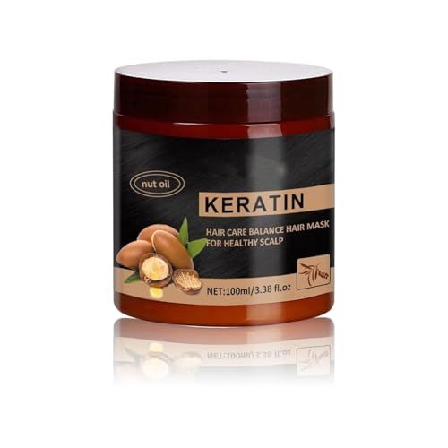Máscara para el cabello de queratina de nuez, reparación de cabello rizado y seco, máscara para el cabello de colágeno de queratina, máscara para el cabello suave, hidratante y nutritiva (1pc)