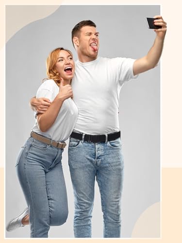 12 Pcs Women Elastic Stretchy Belt Invisible with Adjustable No Show Flat Buckle for Jeans Pants Dresses4