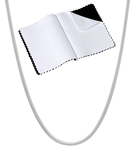 1.6mm Solid .925 Sterling Silver Round Snake Choker Chain Necklace, 18 inches