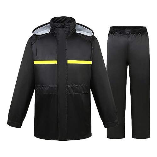 Genérico Chubasquero Moto Hombre - Traje Impermeable para Motociclistas con Pantalones y Chaqueta Ropa de Ciclismo Exterior para Lluvia