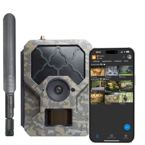 icuserver ICU CLOM Cam-S 4G Caméra de Chasse avec Transmission Mobile et détecteur de Mouvement – Vision Nocturne, Carte SIM & Carte SD 16GB Incluse, Angle de 62°, Surveillance Via Application