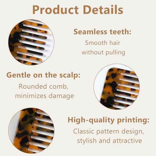 2 Peines de Dientes Anchos para Cabello Rizado y Grueso miniatura 7
