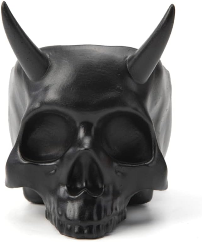 Resin Skull Statue Succulent Plant Pot Office/Home/Garden Decoration Figurines Skull Flower Pot Gift Ideas Black