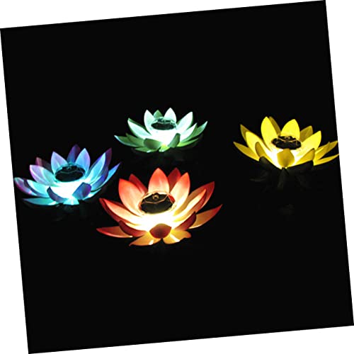 OSALADI 4 Pcs Luz Flutuante De Água Luz Solar Da Flor Luzes De Lagoa Movidas a Energia Solar Luzes D