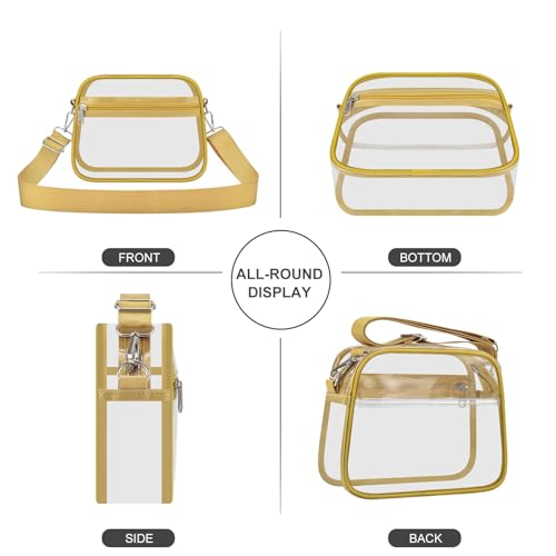 Image of Clear Bag for Stadium Events Clear Sports Fan Handbags Purses with Adjustbale Strap for Concerts Festivals Game Day