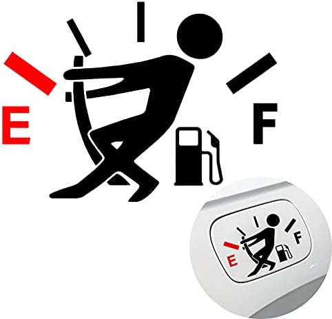 Voroly Funny Car Stickers Decal Car Fuel Tank Cap Decals Fuel Gage Empty Stickers Auto Body Bumper Stickers 5.1"x3.9" (Black)
