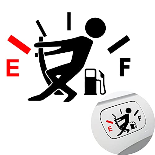 Voroly Funny Car Stickers Decal Car Fuel Tank Cap Decals Fuel Gage Empty Stickers Auto Body Bumper Stickers 5.1"X3.9" (Black) #TOP1