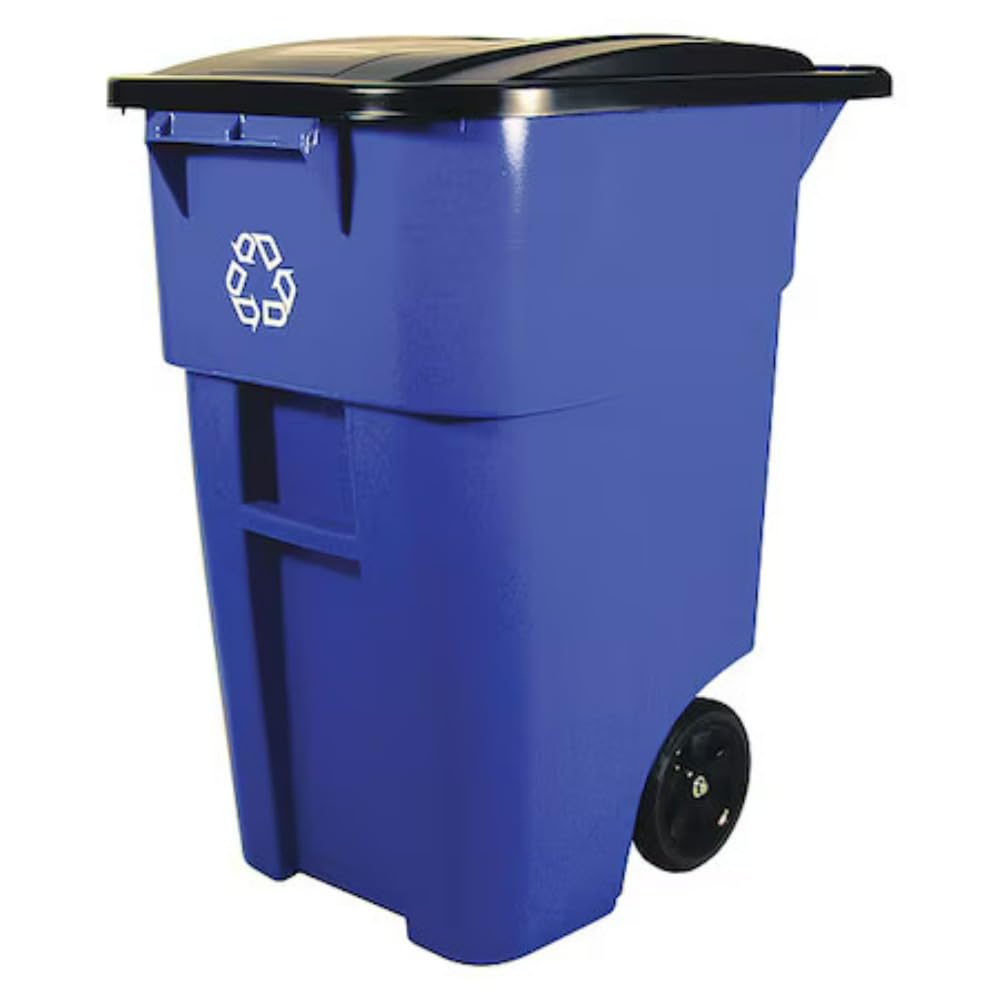 for Rubbermaid Commercial Fg9w2773blue 50 Gal Rectangular Recycling Bin, Flat Top,