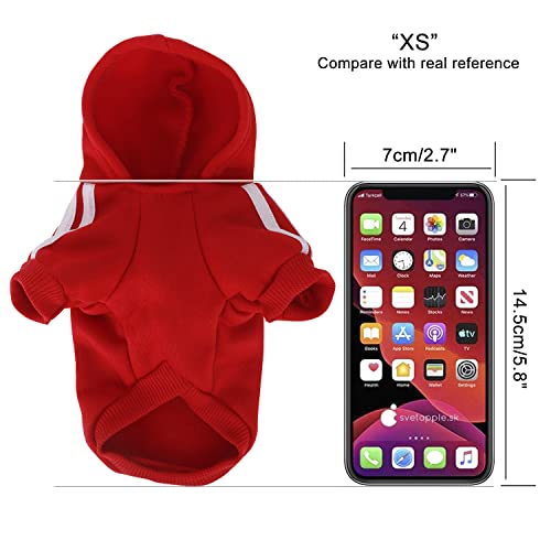 QiCheng&LYS Hunde Kapuzenpullis Warm Chihuahua Kleidung Nette Hunde pullis kleine Hunde Weich Komfortabel (Rot, XS)