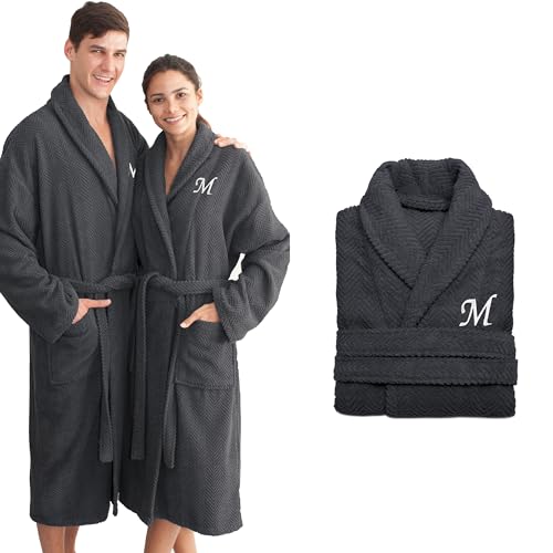 Opulence Custom Monogram Embroidery Bathrobe for Men Women, Personalized 100% Turkish Cotton Soft Absorbent Bathrobe3