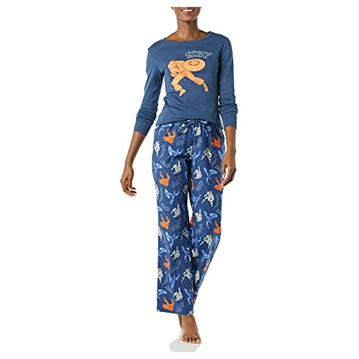 Amazon Essentials Disney | Marvel | Star Wars Conjunto de Pijama en Franela Mujer, Marvel Captain America, XXL