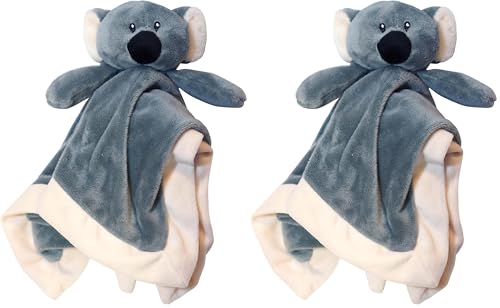 Image of Lovey Security Blanket 12 inch Square Stuffed Animal Baby Blankie for Girls or Boys (Koala) (Pack of 2)