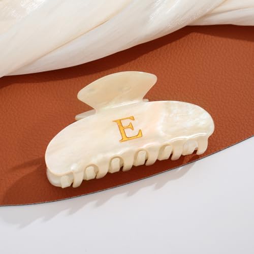 Image of LILIE&WHITE Acrylic Letter Hair Clips For Women Stylish E Monogram Hair Claw Personalized Gifts for Women Glitter Claw Clips Elegant And Durable Hair Accessory Large Hair Clips E