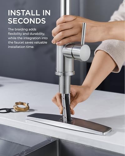 Image of FORIOUS Kitchen Faucet with Pull Out Sprayer, Single Handle, Brushed Nickel
