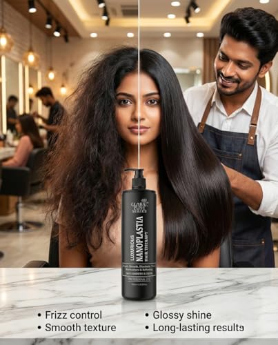 Image of Global Zone Series Premium Nanoplastia Treatment 1000 ml | frizz-free shiny and straight hairs upto 6 months | Professional use (BALCK NANOPLASTIA)