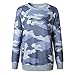 Produktbild Damen Mode Loose Pullover Tops Frauen Sweatshirt Langarm Camo Print Rundhals Casual T Shirts Langarm Hoodies Mode Loose Print Sweatshirt XL