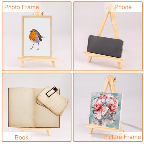 image for ESRICH 4 Pack 9 Inch Wood Easels - Tripod Painting Easels for Art & Cr