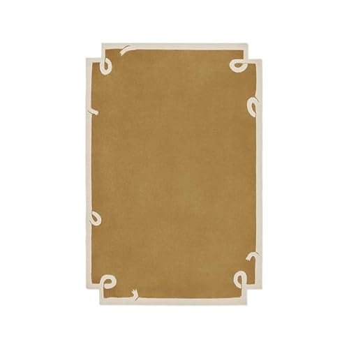 Hand-Tufted Wool Area Rug 9x13 Ft – Golden Yellow with