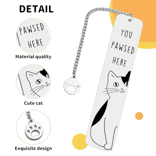 Calkkrer Cats Metal Bookmark for Book Lovers Funny Bookmark, Gift Ideas for Cat Lovers Friends, Personalised Bookmark Gifts - Image 3