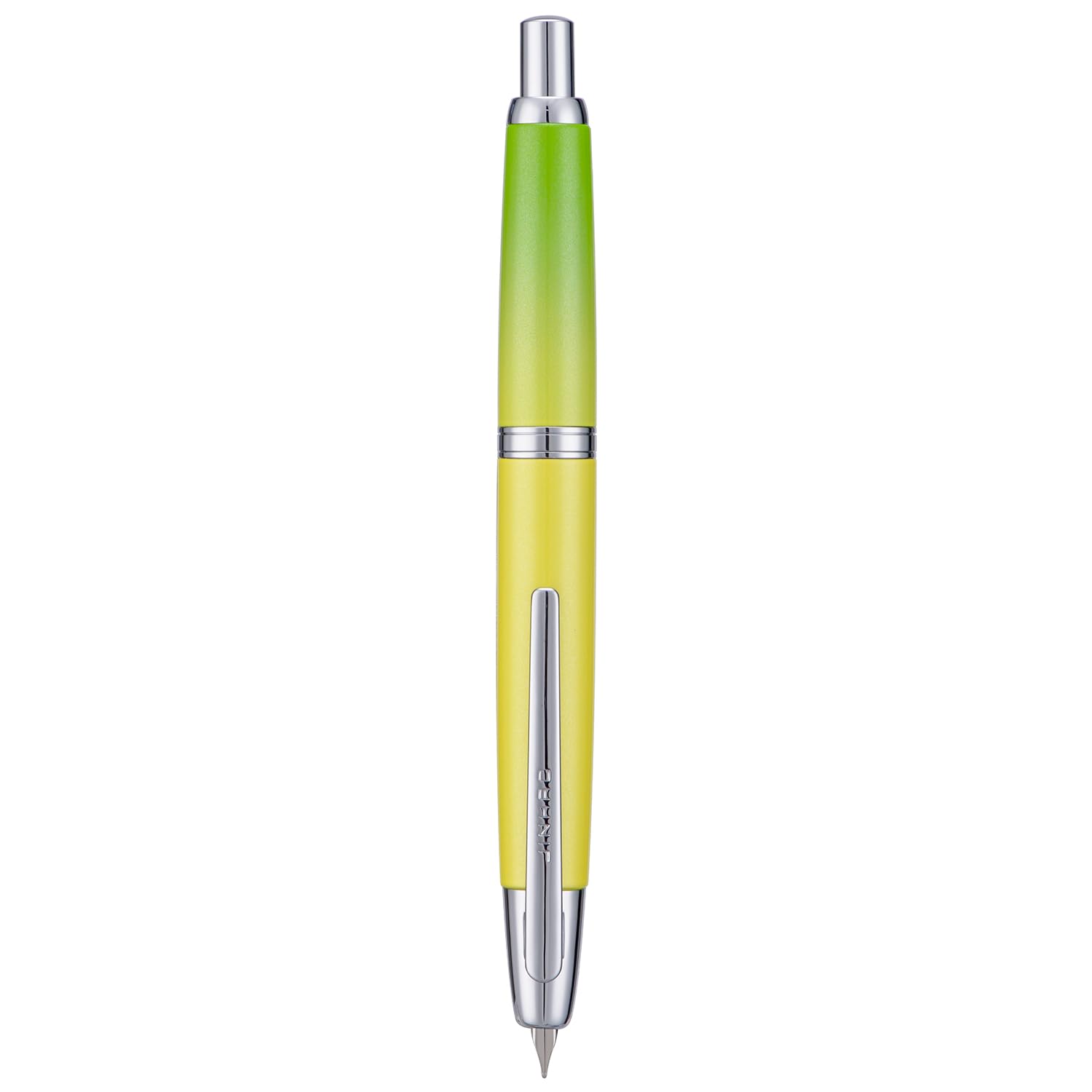 Jinhao 10 Press Fountain Pen with Box, Gradient Green Retractable Extra Fine Nib with Ink Converter Set (Silver Clip)