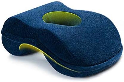 WOWSEA Nap Sleeping Pillow Cushion-Bamboo Charcoal Memory Foam, Slow Rebound, Hollow Design for Face Down Sleeper Back Support, Removable Washable Velvet Cover
