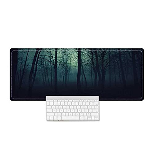 Tapis de souris gaming XXL bois nocturnes sombres pour bureau gamer épuré