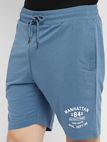Image of Alan Jones Clothing Men's Casual Bermuda Shorts | French Terry | Placement Print | Regular Fit | Side Pockets | Drawstring Waist | Lounge & Summer Wear