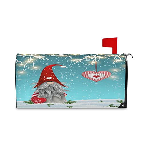Navidad escandinava Tradicional gnomo Tomte de pie corazón Rojo Cubiertas de buzón magnético Navidad buzones de Invierno envolturas de Correo tamaño estándar buzón Cubierta Vacaciones Navidad jardín