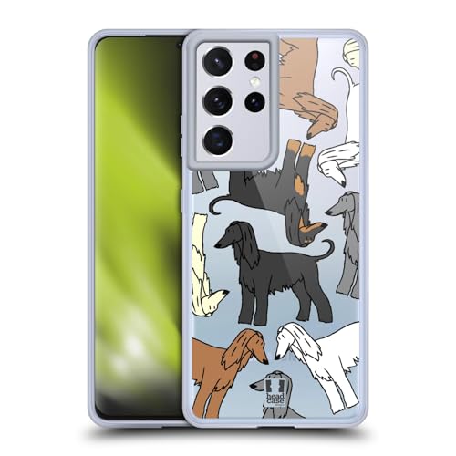 Head Case Designs Afghan Hound Dog Breed Patterns 5 Gel Case [Military Grade Protection] Compatible with Samsung Galaxy S21 Ultra 5G and Compatible with MagSafe