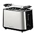 Produktbild Russell Hobbs Toaster [für 2 Scheiben] Heaton (extra breite Toastschlitze, 6 Bräunungsstufen, Hebefunktion, Auftau-, Aufwärm- & Stoppfunktion, Krümelschublade, Brötchenaufsatz, Edelstahl) 27390-56