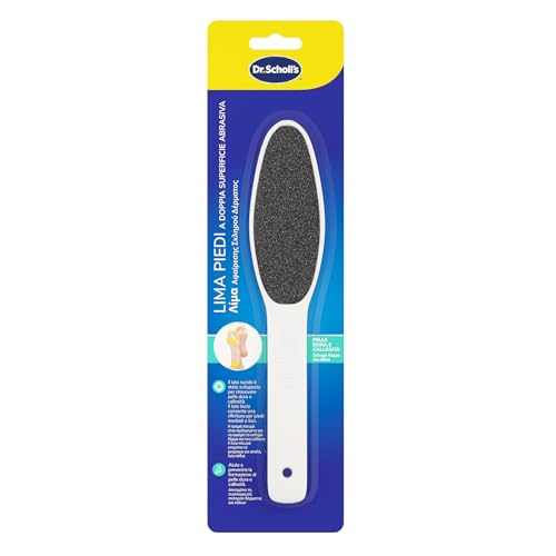 Dr. Scholl's Lima Piedi a Doppia Superficie Abrasiva con Cristalli di Diamante per Calli e Duroni, Due Superfici per Diverso Grado di Abrasione, Impugnatura Antiscivolo